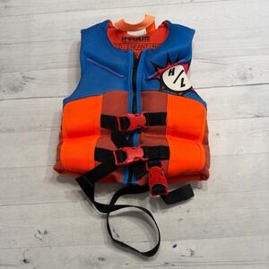 Hyperlite kids orange and blue life vest 33-55 pounds